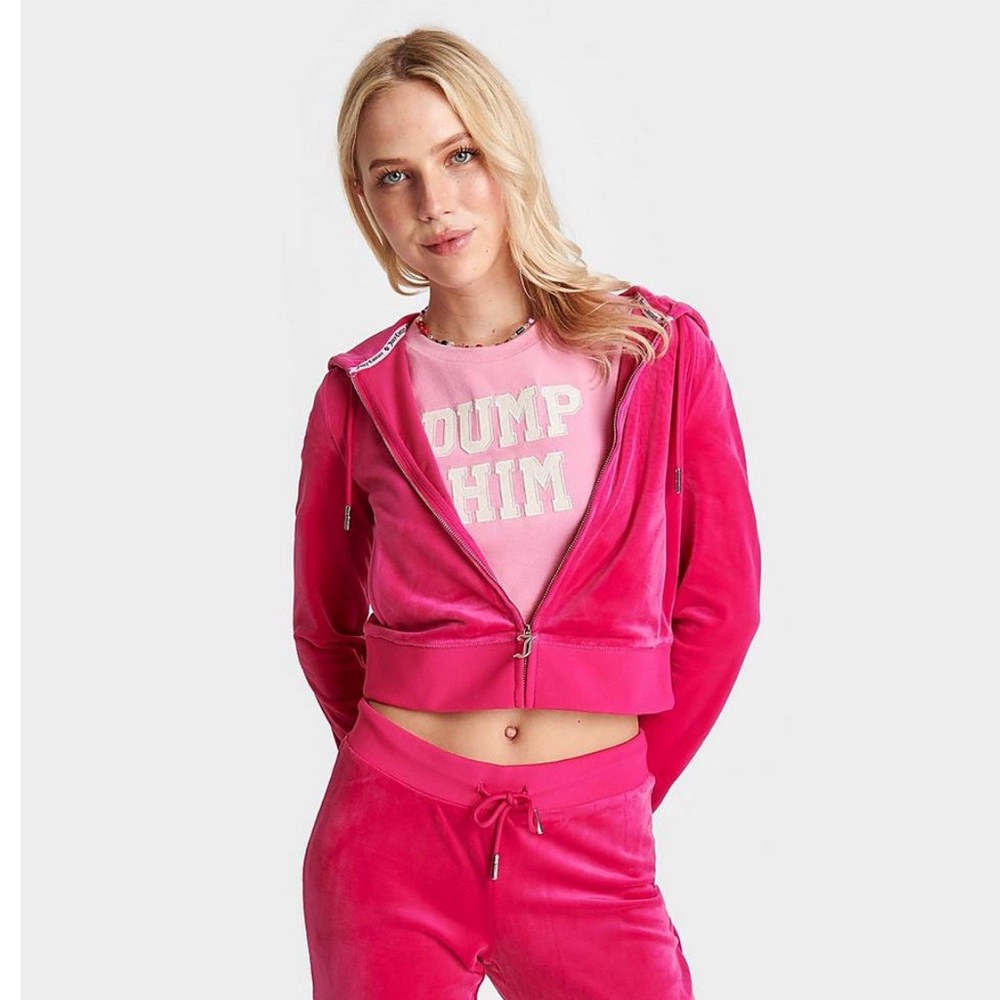 NWT ⚜️💖⚜️ JUICY COUTURE OG BIG BLING VELOUR ZIP-UP HOODIE PANTS SET - Picture 4 of 15